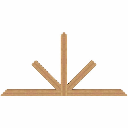 Ekena Millwork Saratoga Timber Gable Bracket, Western Red Cedar, 108"W x 54"H x 5 1/2"D x 5 1/2"F, 12/12 Pitch GBW108X54X0606SAR00SWR
